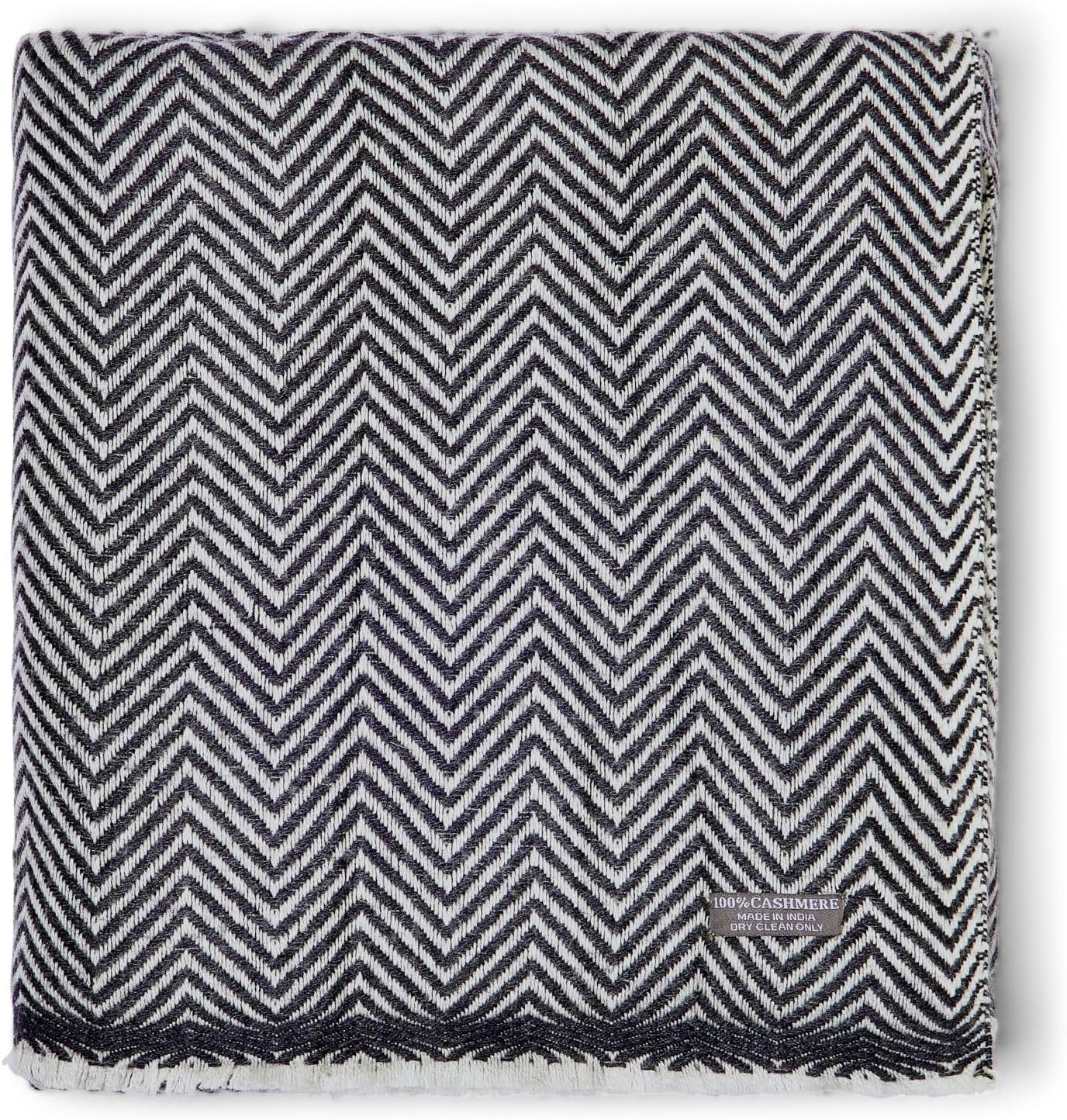 San Vera Luxurious XXL 100% Pure Cashmere Blanket Oversized Black Throw Blanket with Fringe 118 x 55 Inch Super Soft Warm for Home - Image 8