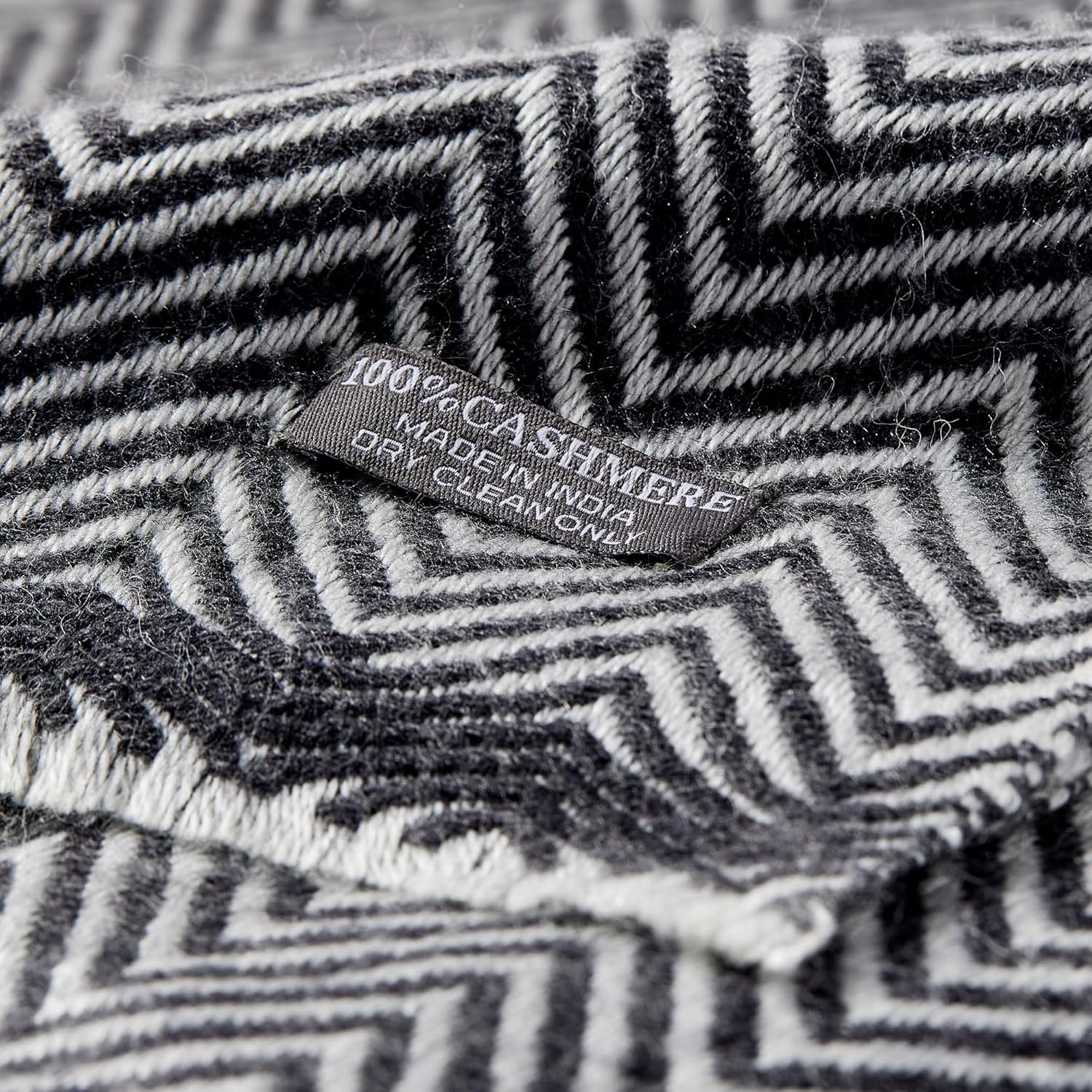 San Vera Luxurious XXL 100% Pure Cashmere Blanket Oversized Black Throw Blanket with Fringe 118 x 55 Inch Super Soft Warm for Home - Image 5