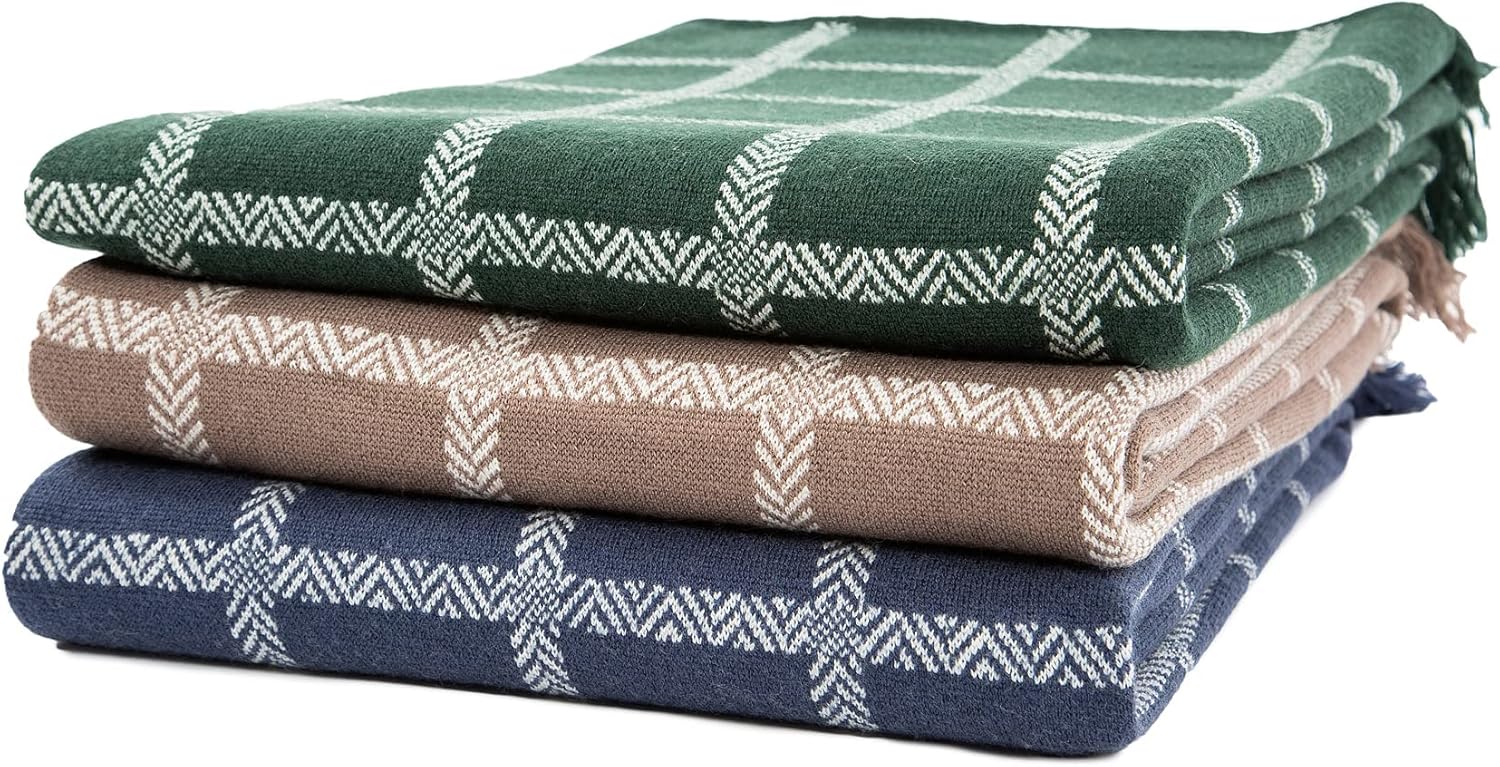 SAOL Merino Wool Throw Blanket 75" by 57" Oxford Blue i##e##s: Made in Ireland ^^ Irish ^^ Washable ^^ Knit Blanket :i##e##s - Image 7