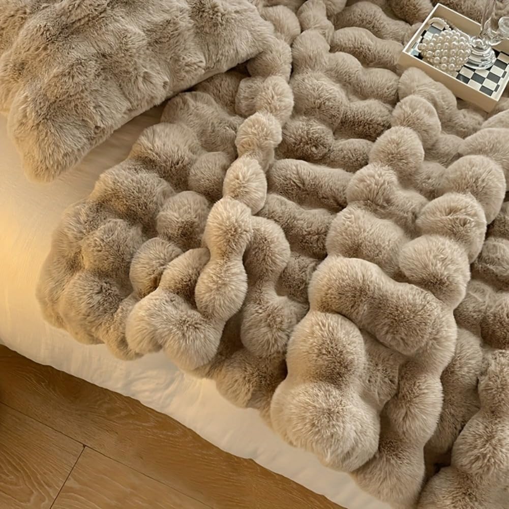 Soft Warm Plush Blanket - Fluffy Throw Nap Blanket for Couch Sofa Office Bed Camping Travel - All Season Gift Blanket - Image 4