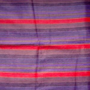 South American Artisans Purple Color with Red and Blue Stripes Alpaca Fiber Reversible Throw Blanket