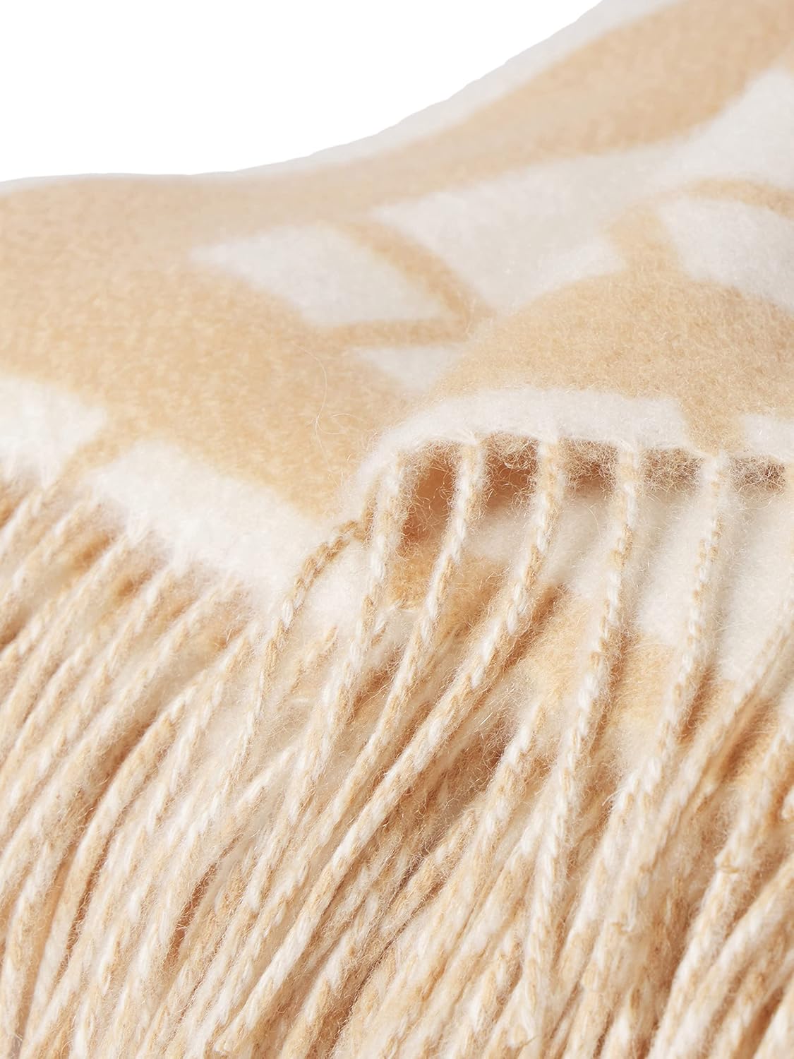 State Cashmere Reversible Throw Blanket with Fringes - Ultra Soft Accent Blanket for Couch, Sofa & Bed - Made with Merino Wool & Cashmere Sourced from Inner Mongolia - (Camello\/Beige, 70"x50") - Image 6