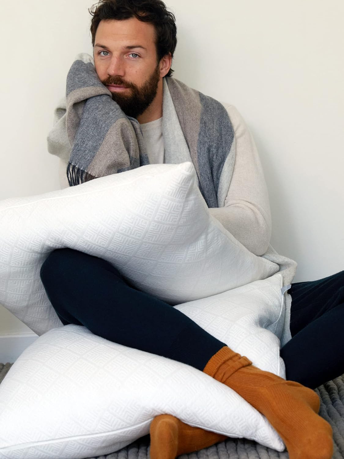 State Cashmere Throw Blanket Multicolored Striped 100% Pure Cashmere Grey\/Black\/Brown 70"x50" i##e##s: Ultra Soft ^^ for Couch ^^ Sofa & Bed ^^ Accent Blanket ^^ Decorative Fringe ^^ Home :i##e##s - Image 2