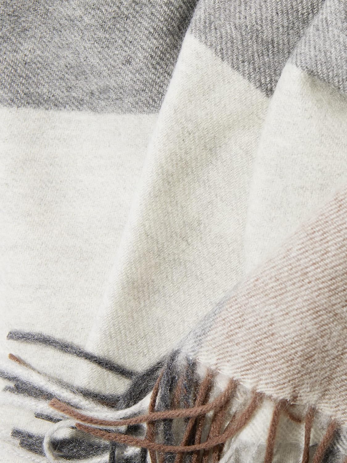 State Cashmere Throw Blanket Multicolored Striped 100% Pure Cashmere Grey\/Black\/Brown 70"x50" i##e##s: Ultra Soft ^^ for Couch ^^ Sofa & Bed ^^ Accent Blanket ^^ Decorative Fringe ^^ Home :i##e##s - Image 4