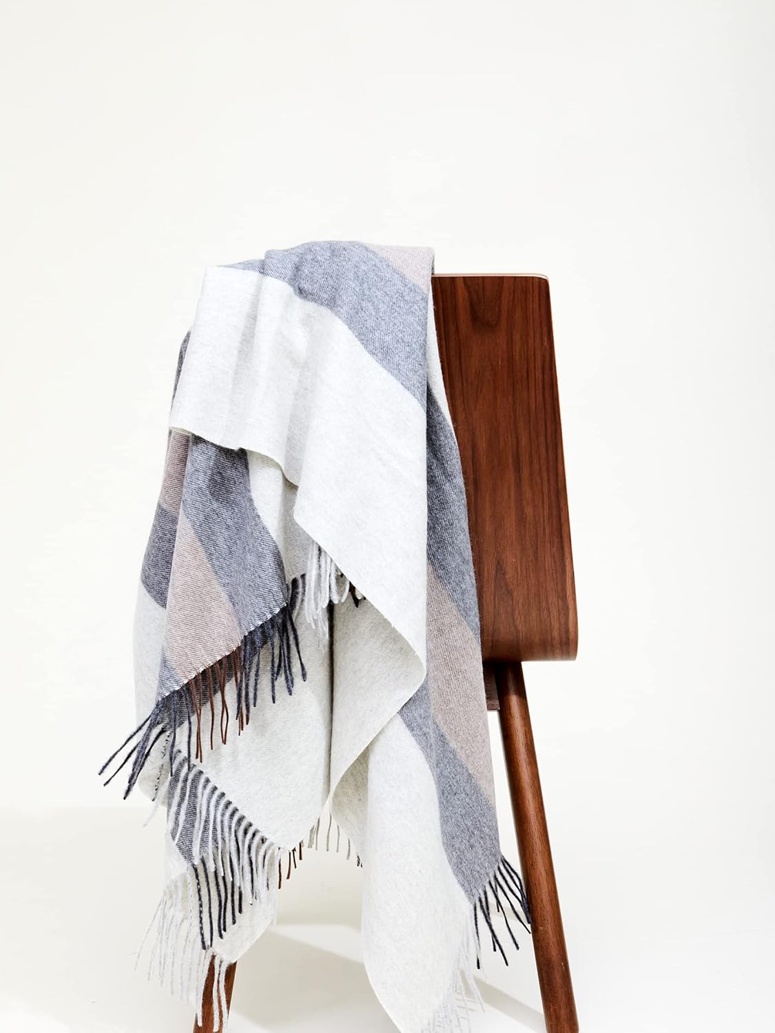 State Cashmere Throw Blanket Multicolored Striped 100% Pure Cashmere Grey\/Black\/Brown 70"x50" i##e##s: Ultra Soft ^^ for Couch ^^ Sofa & Bed ^^ Accent Blanket ^^ Decorative Fringe ^^ Home :i##e##s - Image 6