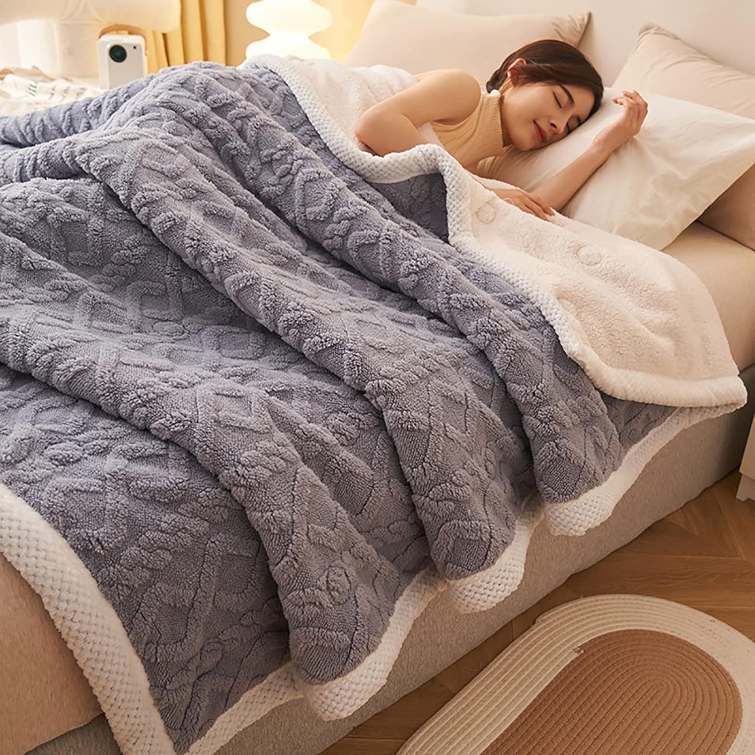 Super Soft Fleece Bed Blankets - Double-Sided, Lightweight and Warm Decorative Throw for Couch or Bed - Luxurious All Season Cozy Blanket - Image 7