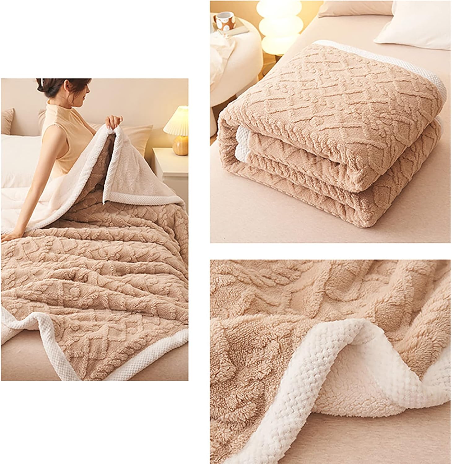 Super Soft Fleece Bed Blankets - Double-Sided, Lightweight and Warm Decorative Throw for Couch or Bed - Luxurious All Season Cozy Blanket - Image 3
