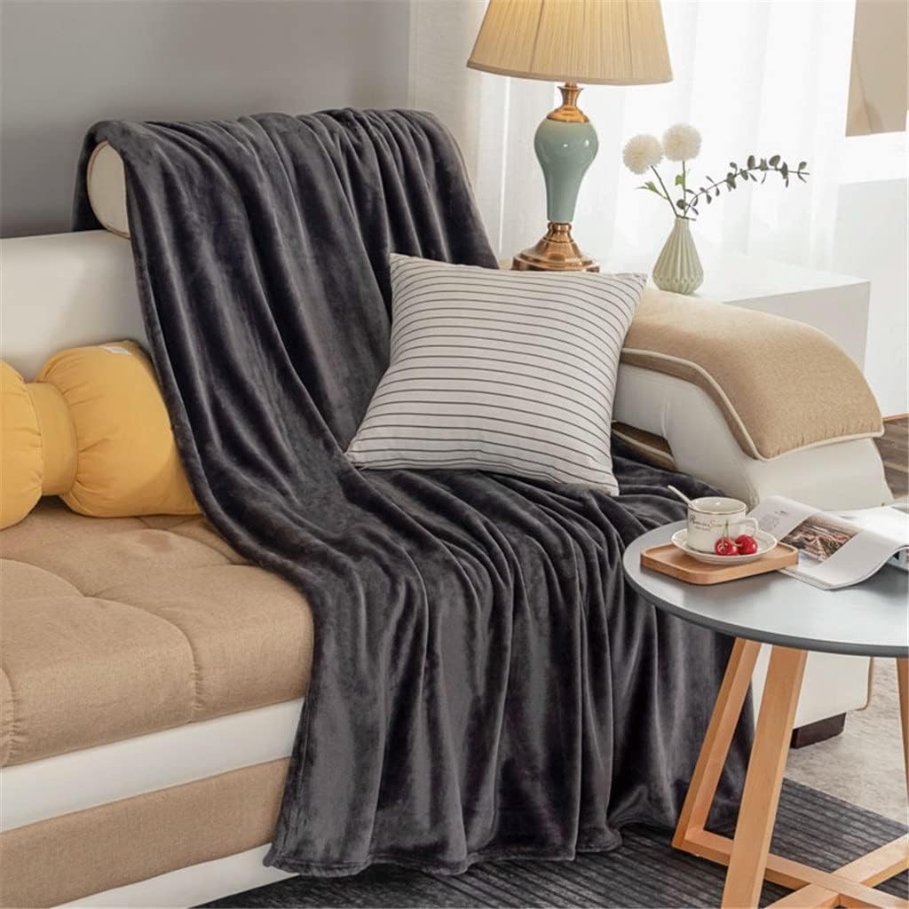 TEOYETTSF Autumn and Winter Warm and Thickened Flannel Throwing Blanket Solid Color Skin-Friendly Adult Home Textile 150x200cm - Image 4