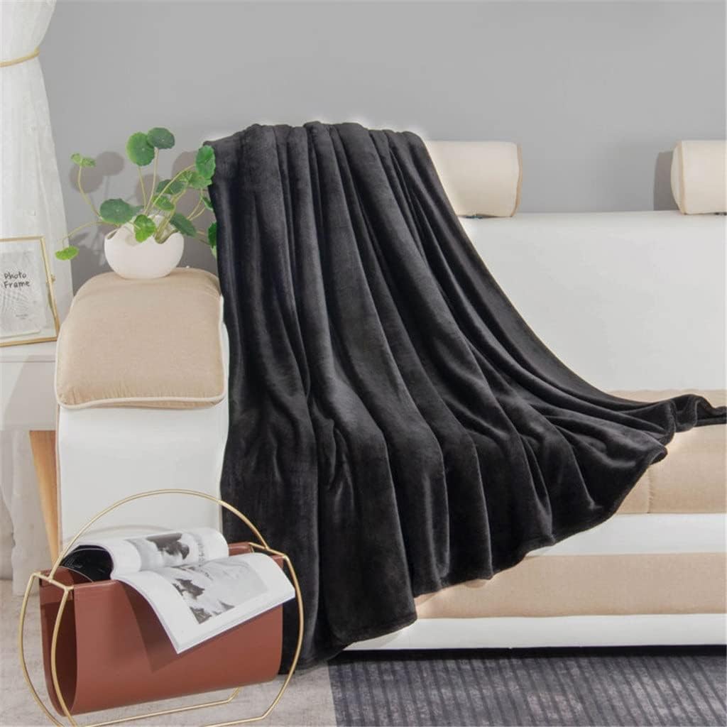 TEOYETTSF Autumn and Winter Warm and Thickened Flannel Throwing Blanket Solid Color Skin-Friendly Adult Home Textile 150x200cm - Image 2