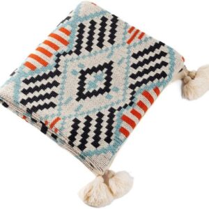 TEOYETTSF Boho Sofa Throw Blanket Knit Geometric Print Air Conditioning Blanket Tassel Nap Blanket(130 * 200cm)
