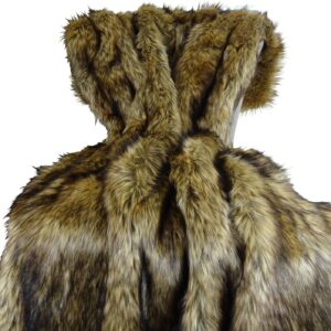 Thomas Collection Brown Fur Throw Blanket and Bedspread - Brown Wolf Faux Fur - Light & Dark Brown Faux Fur - Luxury Throw Blanket & Bedspread, Made in USA, 16406