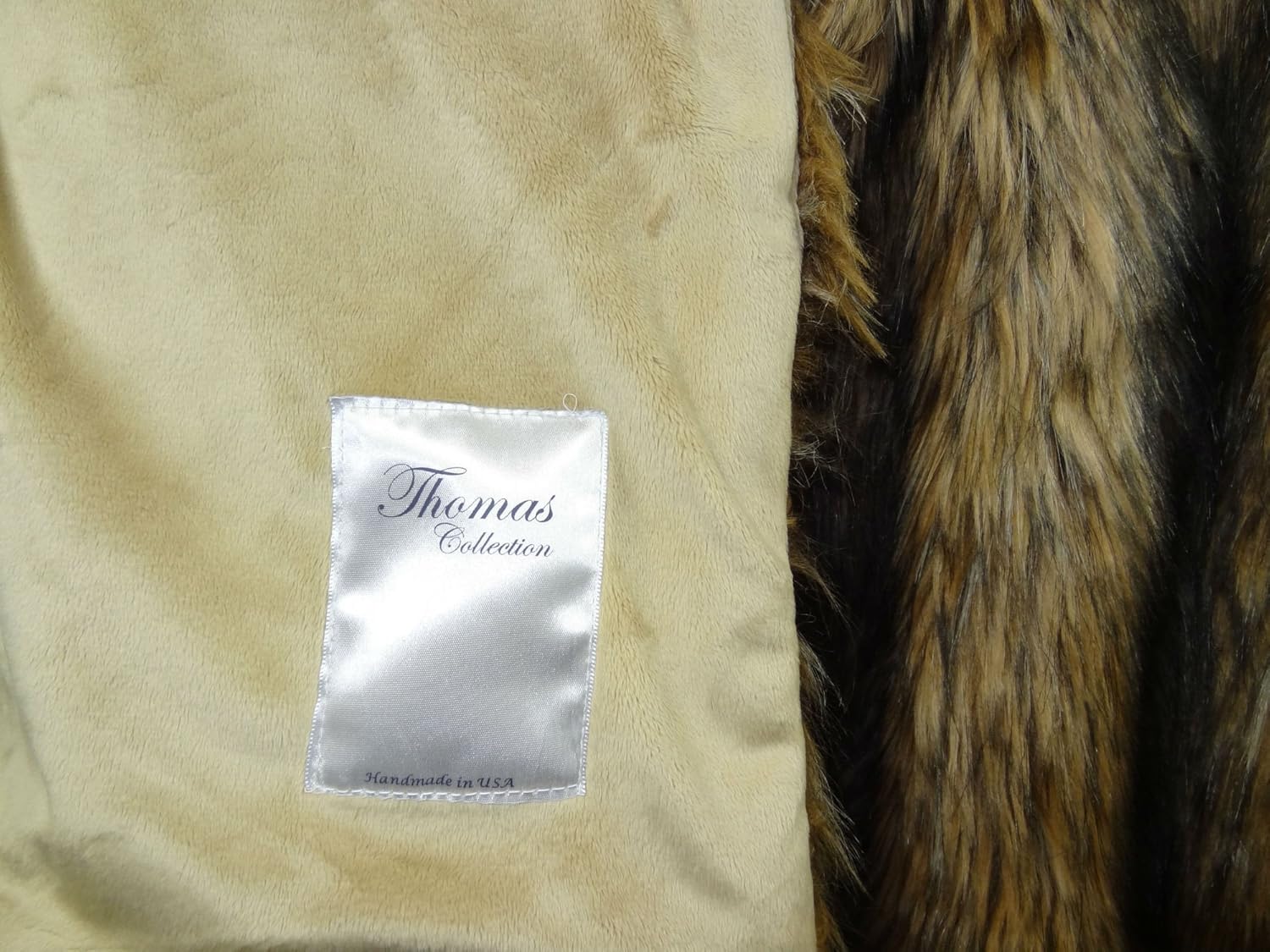 Thomas Collection Brown Fur Throw Blanket and Bedspread - Brown Wolf Faux Fur - Light & Dark Brown Faux Fur - Luxury Throw Blanket & Bedspread, Made in USA, 16406 - Image 5