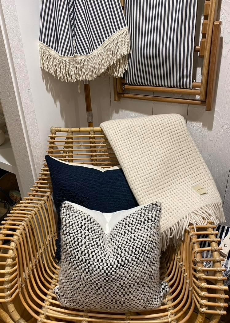 thread + butter Alpaca Wool Throw Blanket Ivory Basketweave i##e##s: Luxury ^^ Sustainably Made ^^ Eco Friendly :i##e##s - Image 6