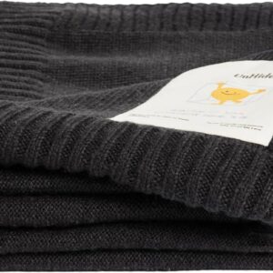 UnHide Classic Knit Blanket - 60" x 80" Ultra-Soft & Lightweight Oversized Knit Throw - Versatile Cozy & Breathable Bedroom, Living Room Blanket - Night Owl