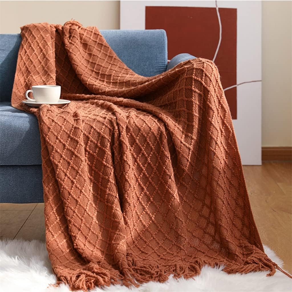 UOHLCX HBJWOV Knitted Plaid Blanket Solid Color Waffle Embossed Blanket Nordic Decorative Blanket for Sofa Bed Throw Chunky Knit Throw Blanket(White-Dinosaur Doodle4,130x220cm) - Image 2