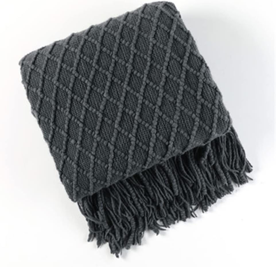 UOHLCX HBJWOV Knitted Plaid Blanket Solid Color Waffle Embossed Blanket Nordic Decorative Blanket for Sofa Bed Throw Chunky Knit Throw Blanket(White-Dinosaur Doodle4,130x220cm) - Image 7