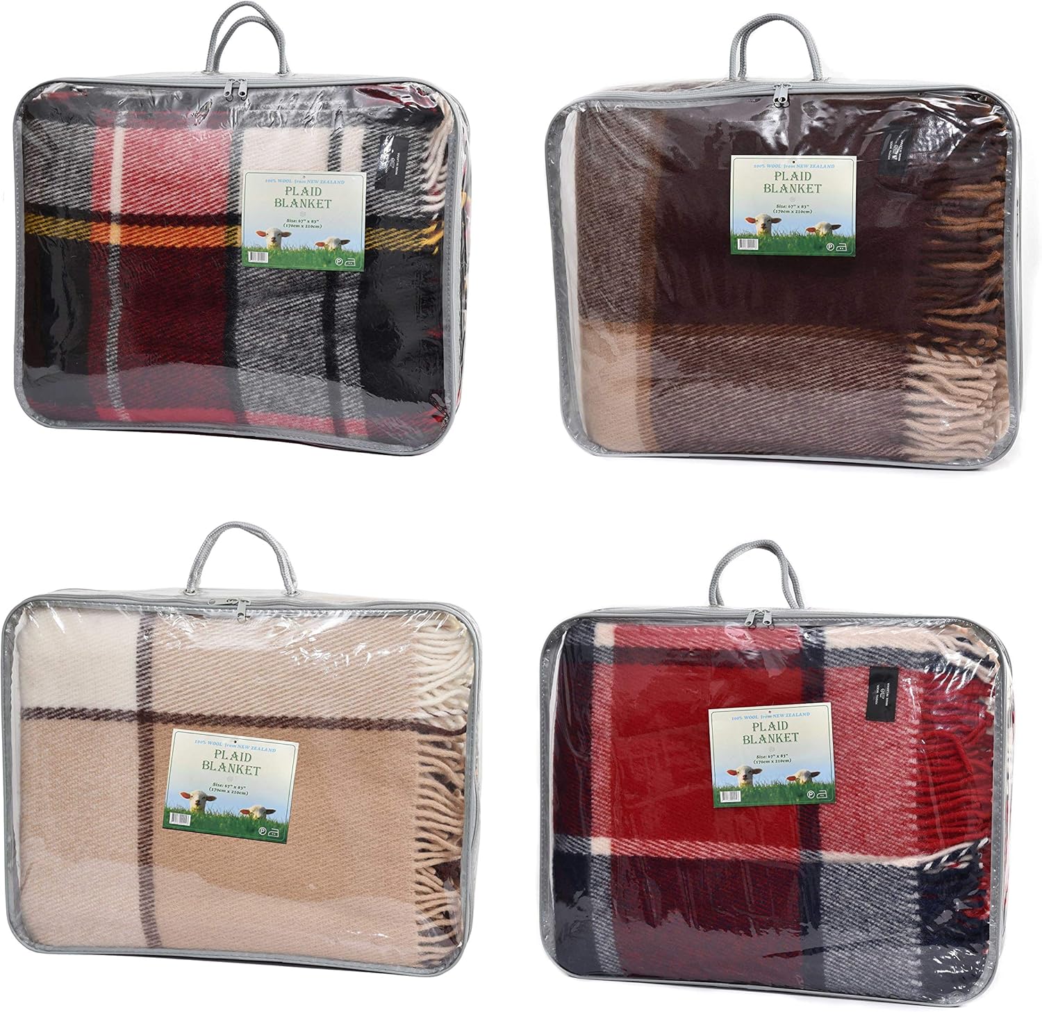 Wool Blanket - Plaid Throw Blanket for Sofa and Bed — Warm and Cozy New Zealand Blanket —Natural Fringe Blanket Made of Soft Wool — Breathable and Lightweight — 4 Designs — Large Size (Black red) - Image 3